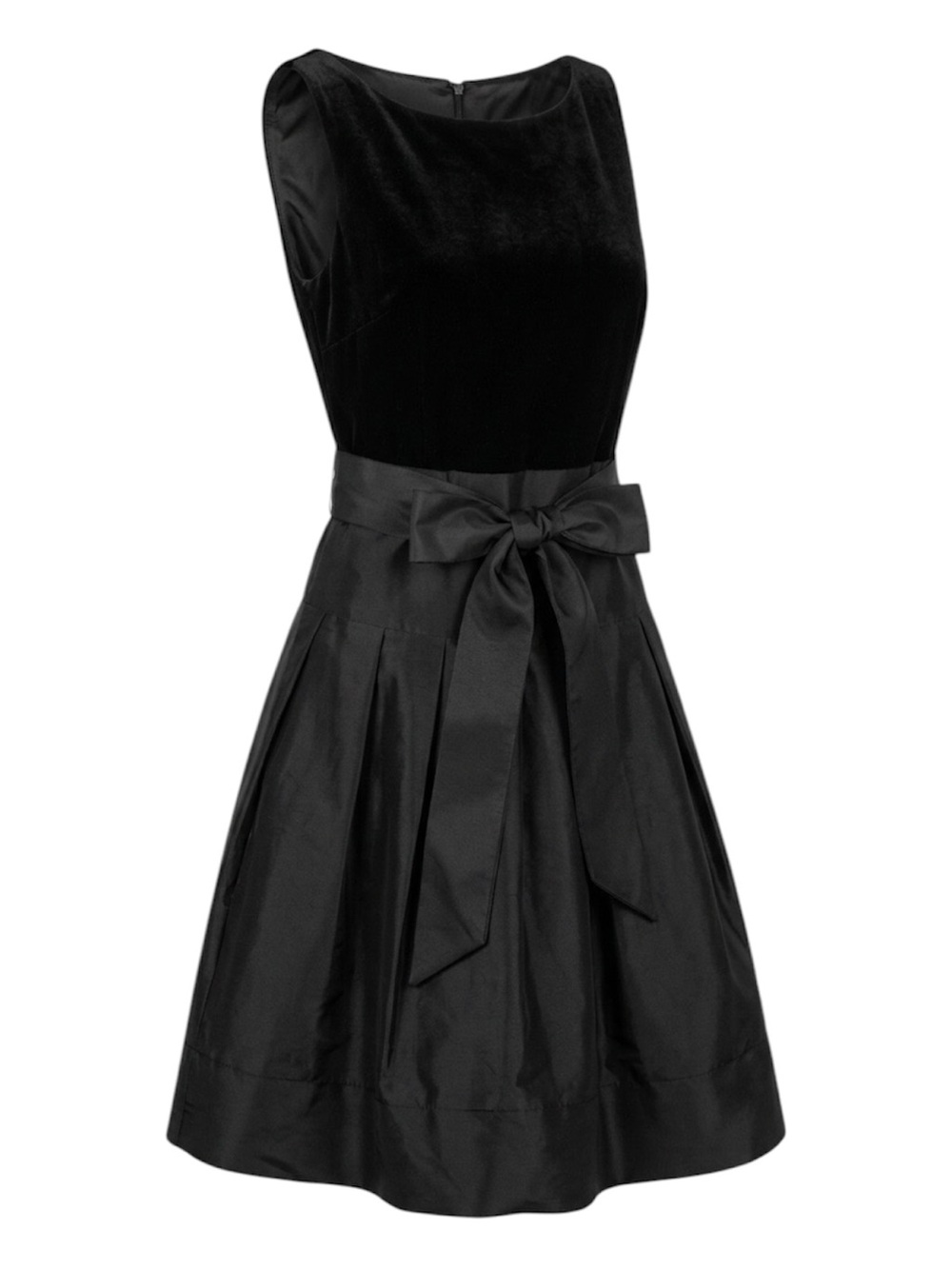 Jones New York Black Velvet & Taffeta Fit Flare Cocktail Dress - Size 6